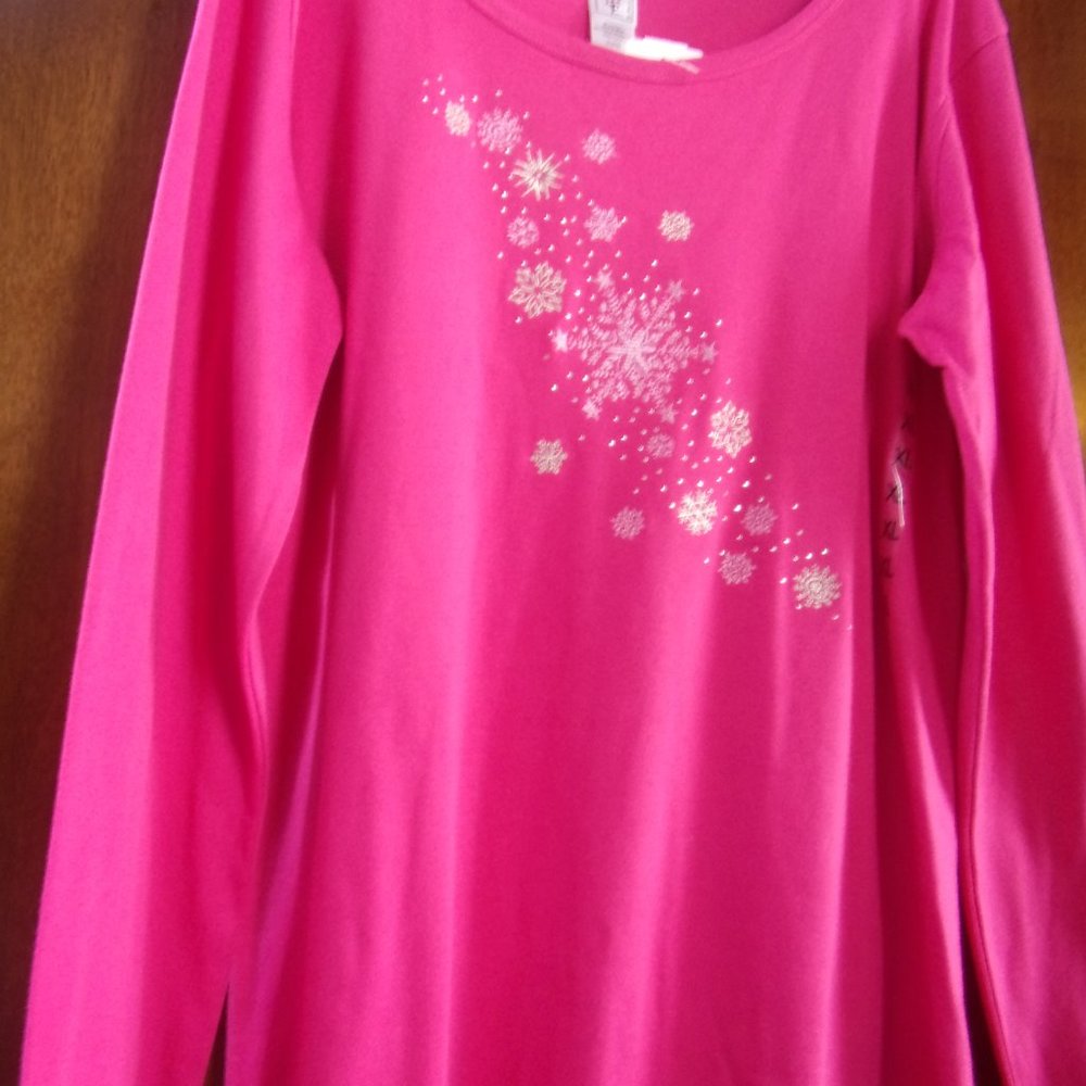 Needy Me Pink Embellished LS Top XL